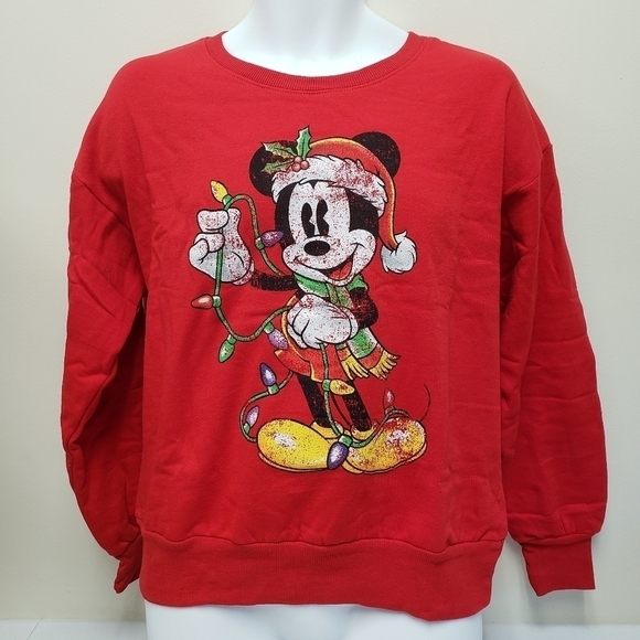 Disney Tops - Disney Mickey Mouse Christmas Holiday Sweatshirt Size Medium NWOT Jerry Leigh